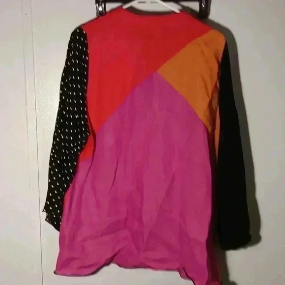 "AHNI" Abstract art to wear linen rayon lightweight jacket SZ 1X - Picture 5 of 9